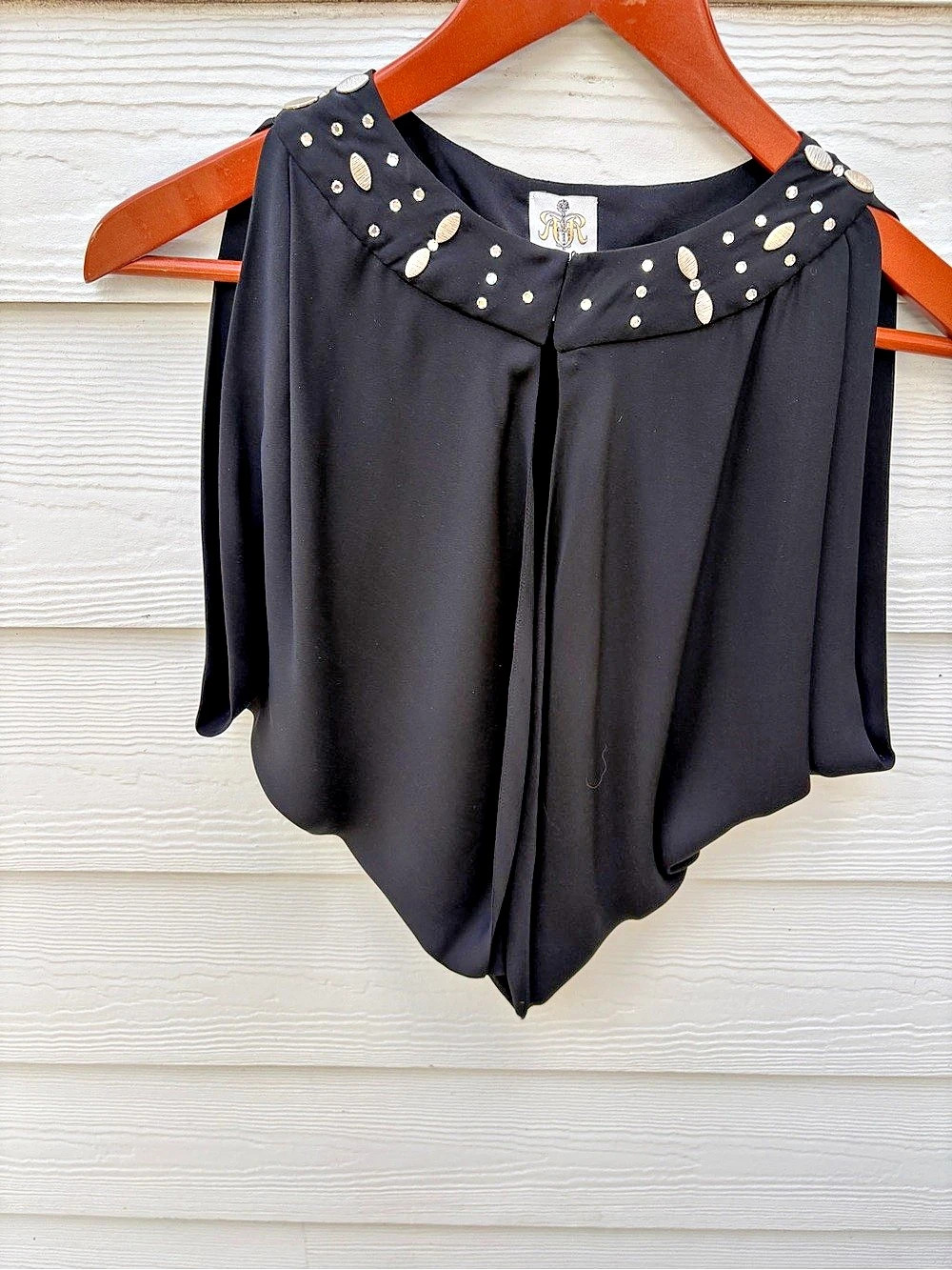 Black Embellished Neckline capelet Like New